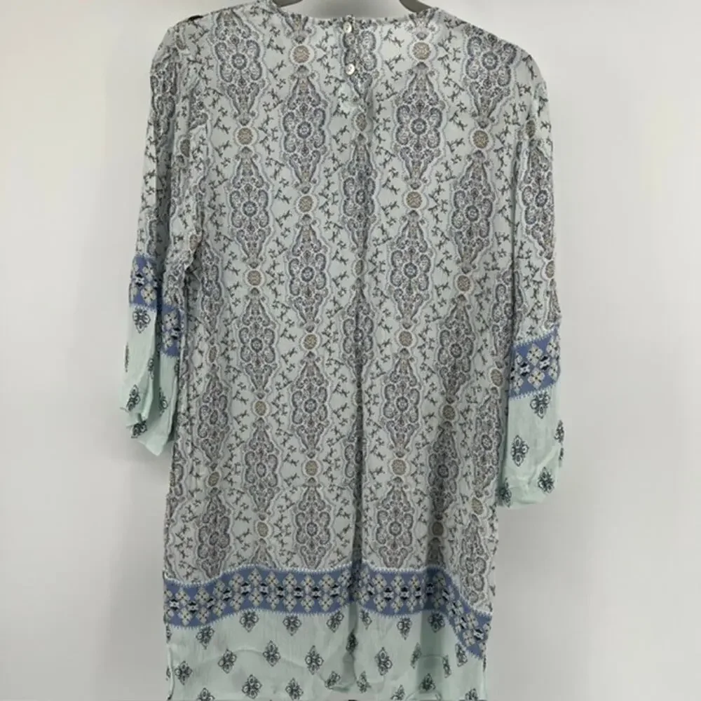 J. Jill Sheer Swim Cover Up Womens S Rayon Light Blue Beachy Coastal Boho Resort